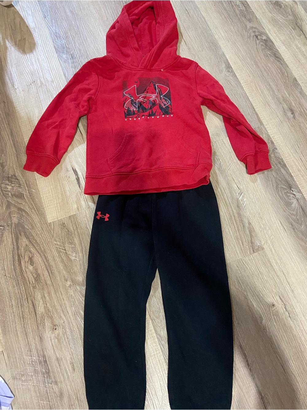 Under Armour Kids Black Sweatpants with Red Logo